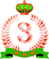 Illustration of a luxurious Copper laurel to honor the Third place