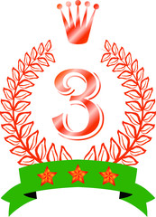 Illustration of a luxurious Copper laurel to honor the Third place