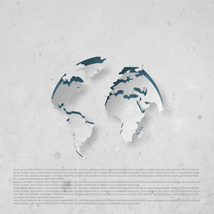 Vector paper cut for peace day's.abstract background with map of the world