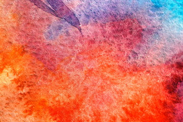 Fototapeta premium Painted red universe watercolor