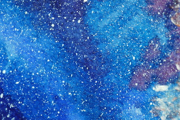 Painted blue cosmos watercolour