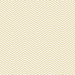 Stylish linear chevron. Seamless vector pattern in gold