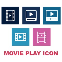 Movie player icon set - vector
