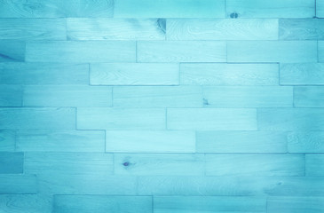 Fototapeta premium Vintage painted wooden wall background, texture of blue pastel color with natural patterns for design art work.