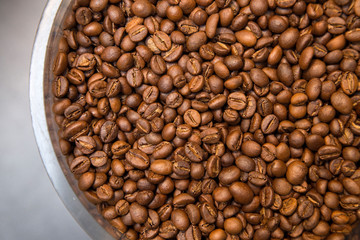 Coffee beans close up, macro