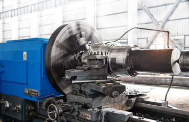 Fototapeta premium Finishing of large-sized parts on lathes