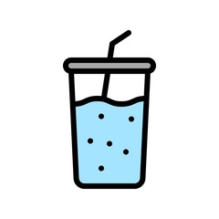 Soda vector, Beverage filled icon editable stroke
