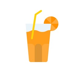 Orange juice vector illustration, Beverage flat style icon