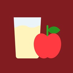 Apple juice vector illustration, Beverage flat style icon