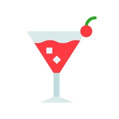 Cocktail vector illustration, Beverage flat style icon