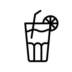 Orange juice vector illustration, Beverage line style icon