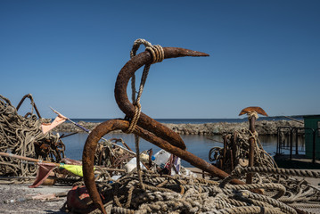 old anchor on the beach