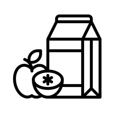 Juice box vector illustration, Beverage line style icon