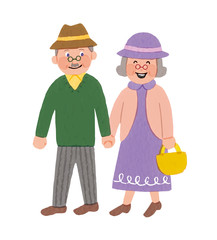 シニア　夫婦　ベクター