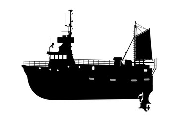 Fishing ship silhouette