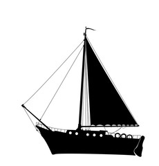 Sailing yacht silhouette 2