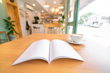 Blank catalog, magazines,book mock up on wood background
