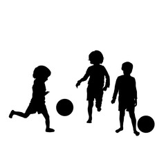 Soccer kids silhouettes
