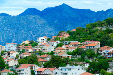 Fototapeta na wymiar Beautiful top view on resort town of Kotor, Montenegro