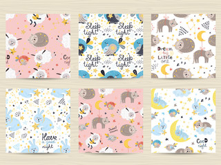 Set of seamless patterns for babies