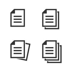 Document icon set. Illustrations isolated on white.