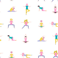 Seamless pattern made of Yoga class