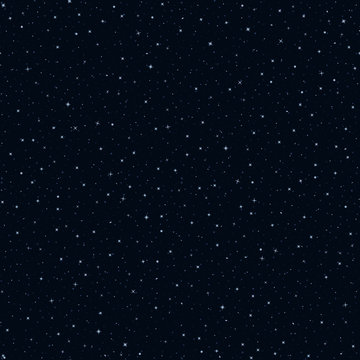 night starry sky. dark blue background with stars. vector seamless pattern. textile paint. repetitive background. fabric swatch. wrapping paper.