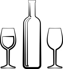 Bottle Of Wine And Glass