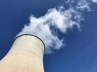Cooling towers of nuclear power plant. 