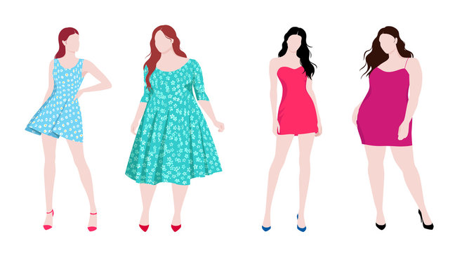 Slim and fat fashion women