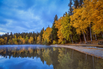 Fall colors on Dutch Lake, Clearwater, British Columbia, Canada