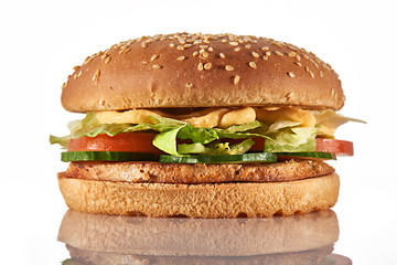 fresh tasty burger isolated on white background