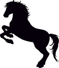 Fototapeta na wymiar Silhouette horse on white background
