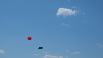 kite flying in the blue sky