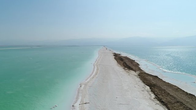 Aerial view of salty beaches of the Dead Sea. DJI_0042-03