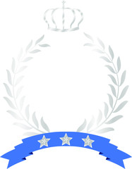 Illustration of a luxurious Silver laurel to honor 