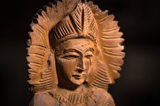 Sacred vintage wooden Statue from India