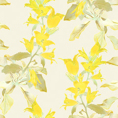 Bell flowers seamless pattern