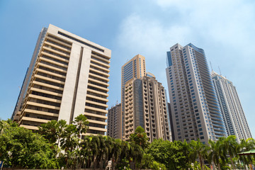 Buildings and skyscrapers in Ortigas, Manila, Philippines