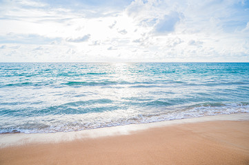 Tropical beach on sunny day,Summer concept background.