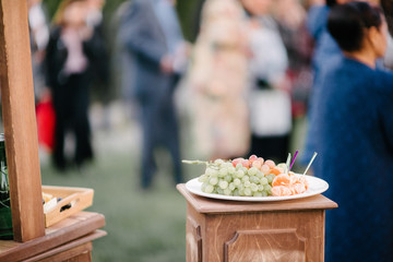 decoration of the banquet hall on the wedding day