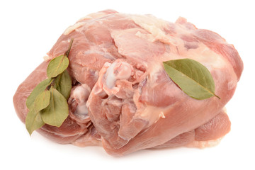 turkey meat on a white background