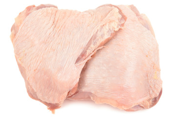 turkey meat on a white background