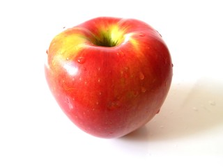 Red ripe apple. Beautiful apple isolated on white background.