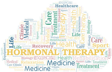 Obraz premium Hormonal Therapy word cloud. Wordcloud made with text only.