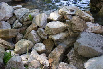 stone texture rock wall abstract water river 