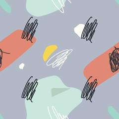 Vector seamless pattern. Abstract background with brush strokes.