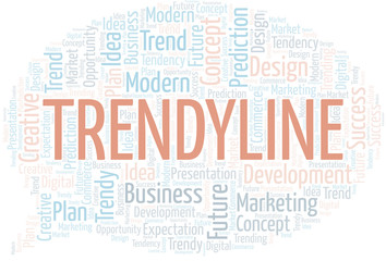 Obraz premium Trendyline word cloud. Wordcloud made with text only.
