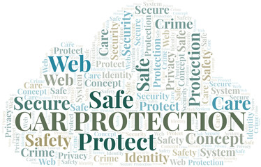 Obraz premium Car Protection word cloud. Wordcloud made with text only.