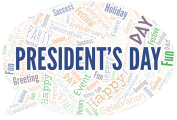 Fototapeta premium President's Day Word Cloud. Wordcloud Made With Text.